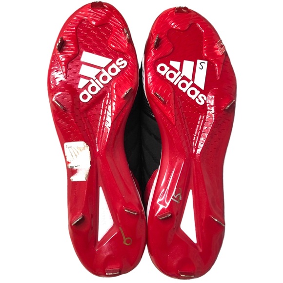 Adidas Mens Size 15 Icon Bounce Medal Baseball Cleats Shoes  Black Red NWT Sport - Picture 10 of 12